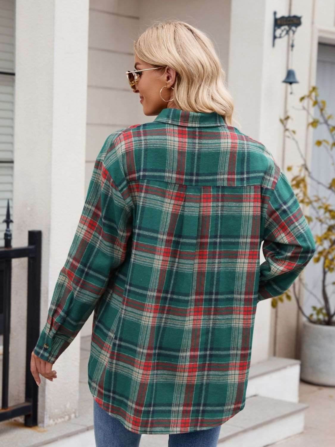 Mandy Plaid Button Up Long Sleeve Shirt - Delanoir