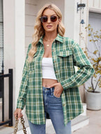 Mandy Plaid Button Up Long Sleeve Shirt - Delanoir