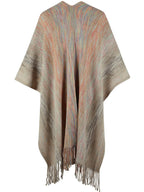 Heathered Fringe Hem Poncho - Delanoir