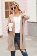Open Front Long Sleeve Cardigan - Delanoir
