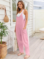 V-Neck Spaghetti Strap Jumpsuit - Delanoir