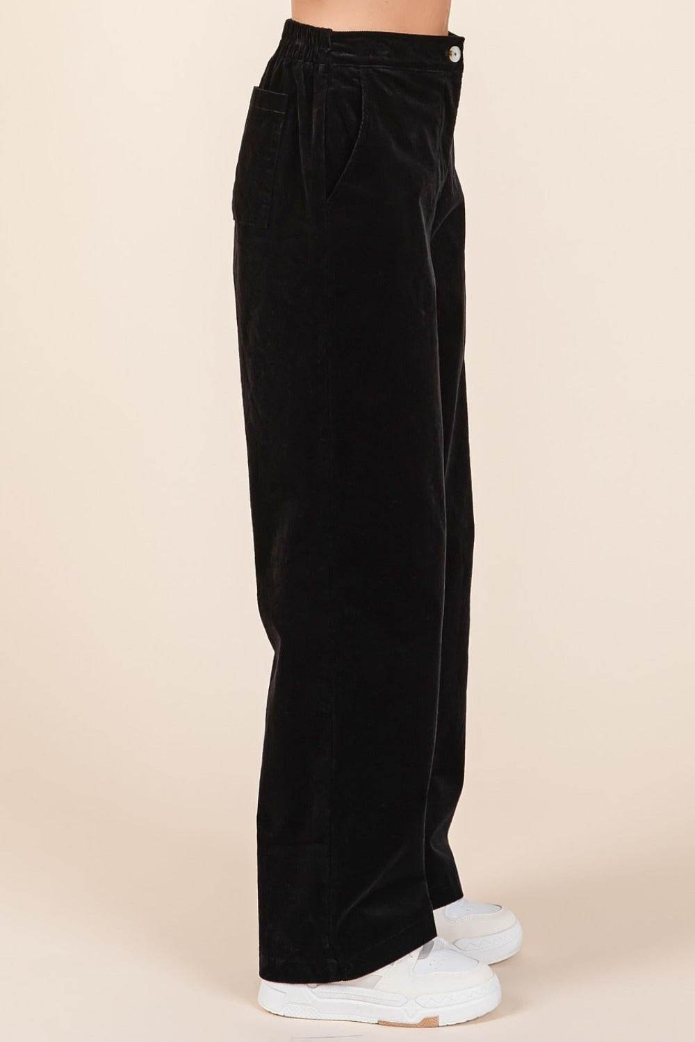 Mittoshop Corduroy Back Elastic Waist Pants - Delanoir