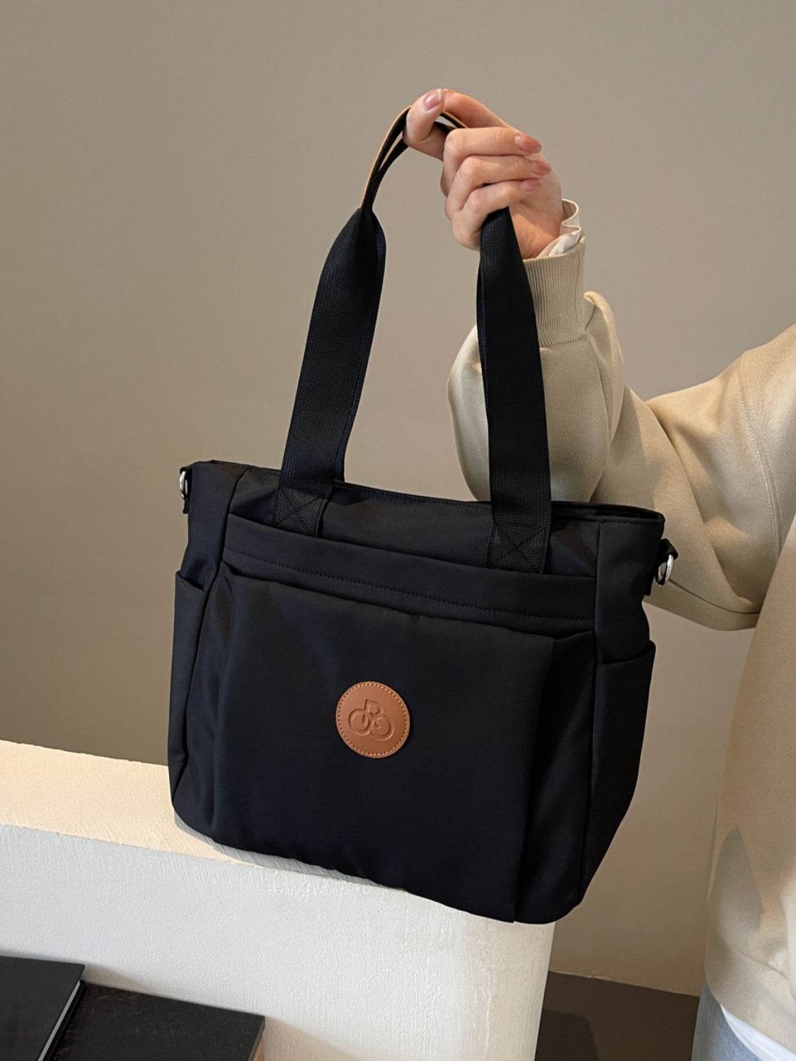 Nylon Solid Color Tote Bag - Delanoir