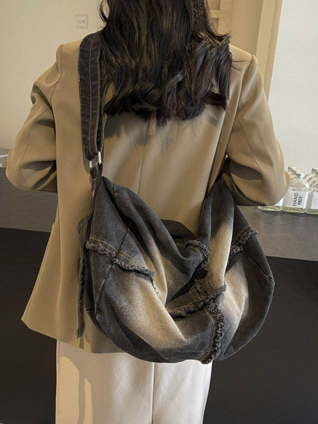 Raw Hem Gradient Crossbody Bag - Delanoir