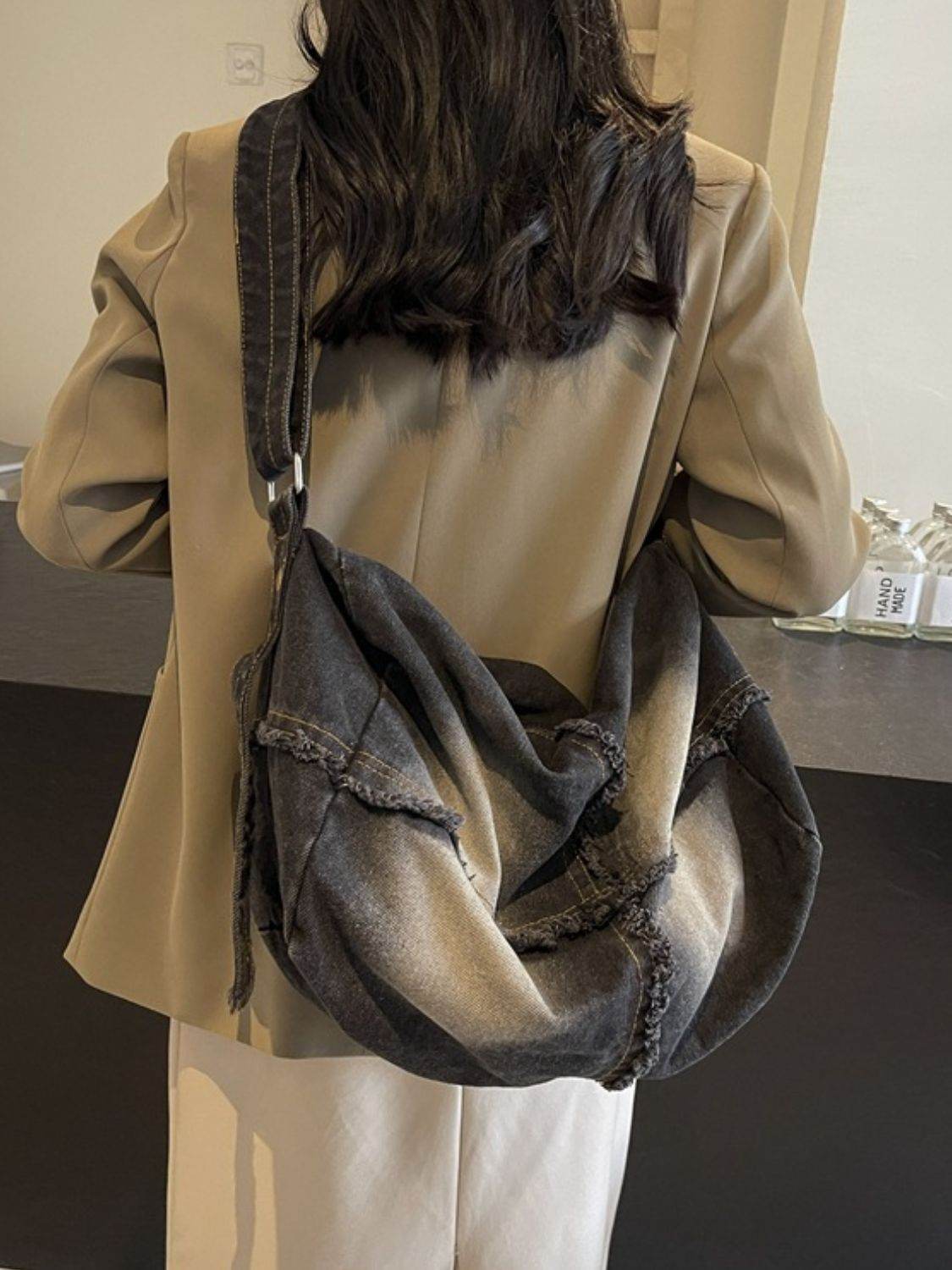 Raw Hem Gradient Crossbody Bag - Delanoir