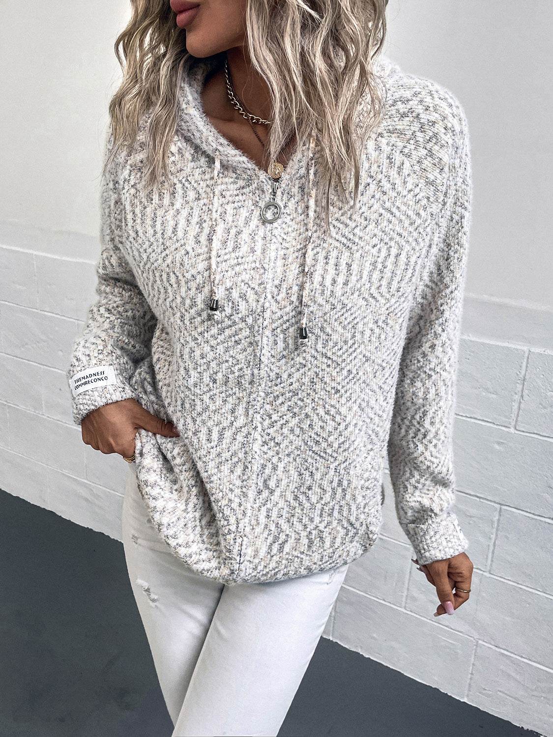 Zip-Up Hooded Sweater - Delanoir