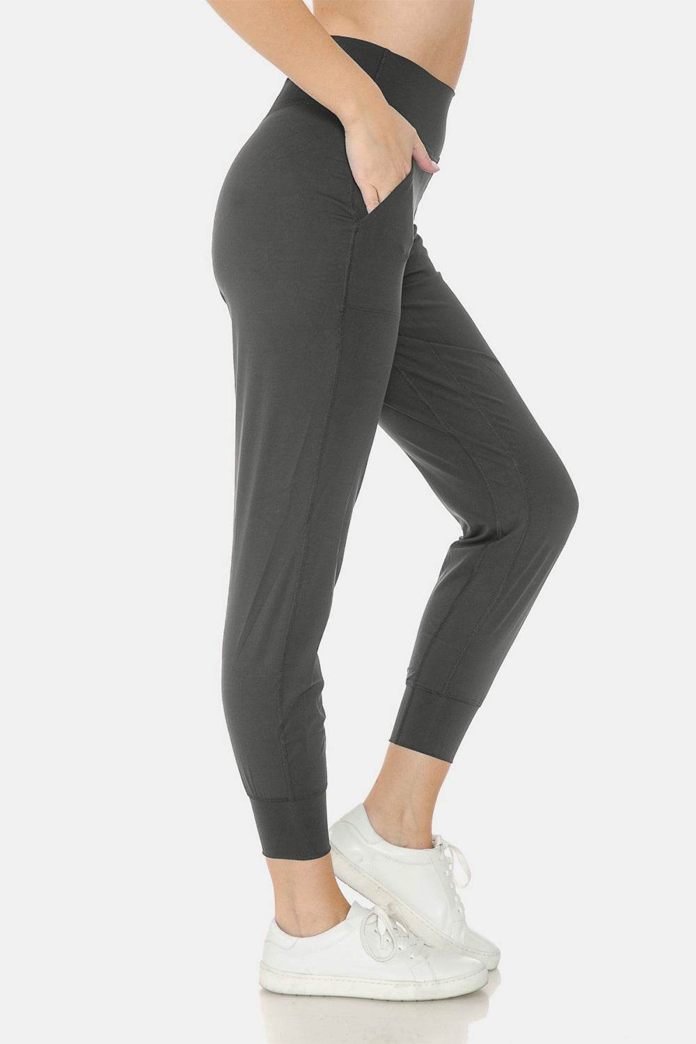 Leggings Depot Wide Waistband Slim Active Joggers - Delanoir