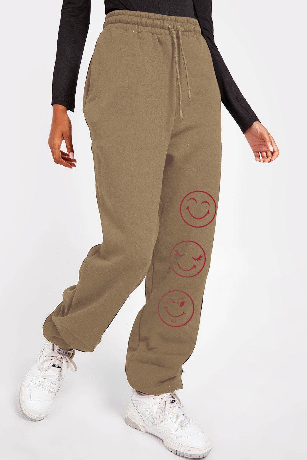 Simply Love Full Size Emoji Graphic Sweatpants - Delanoir