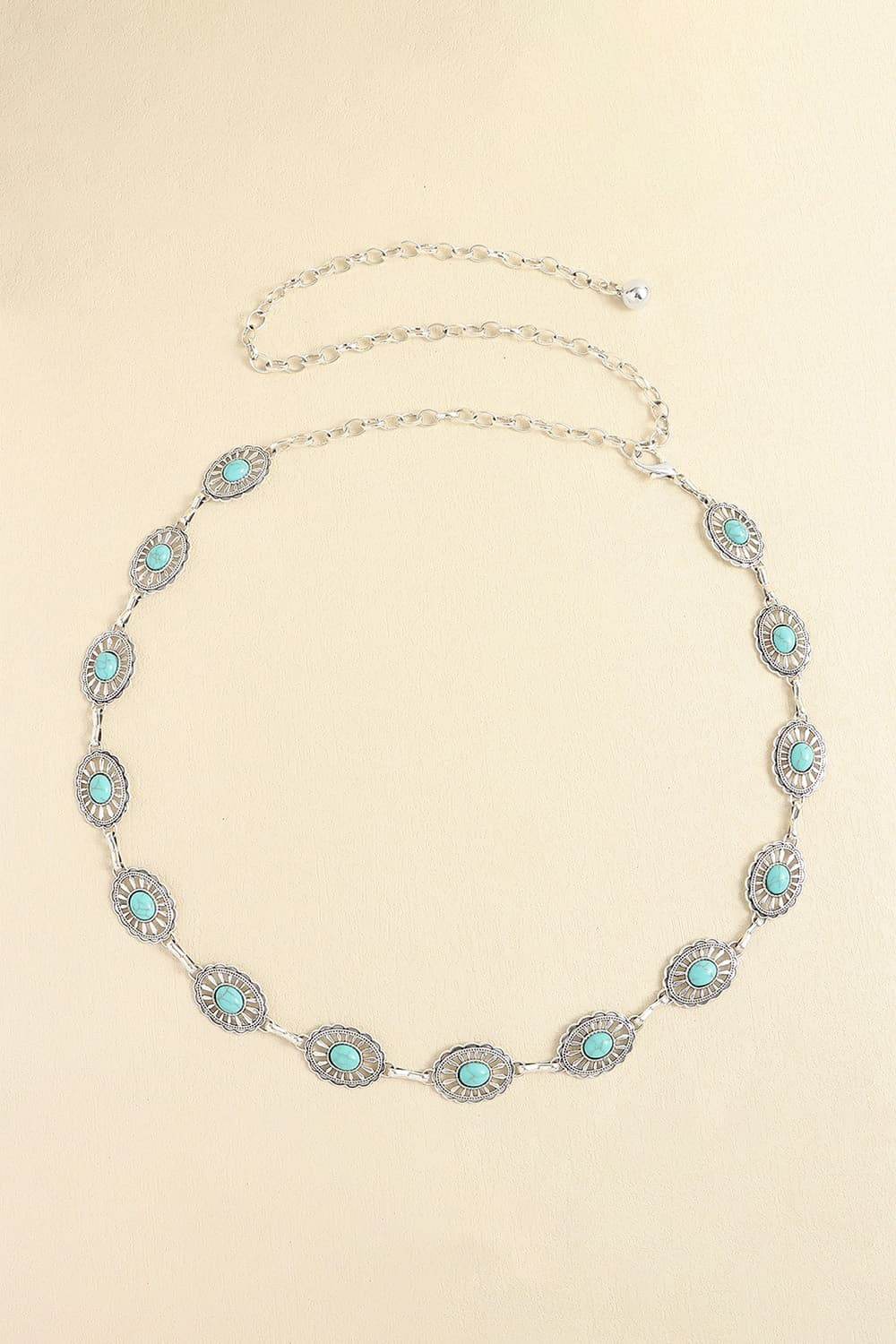 Vintage Turquoise Alloy Belt - Delanoir