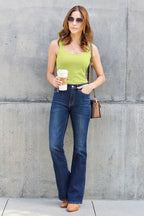 Basic Bae Full Size Square Neck Wide Strap Tank - Delanoir
