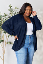Basic Bae Full Size Ribbed Cocoon Cardigan - Delanoir