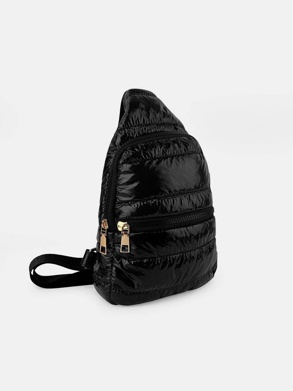 Quilted Adjustable Strap Puffy Sling Bag - Delanoir