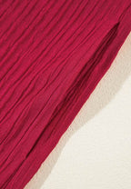 Frill Notched Long Sleeve Dress - Delanoir