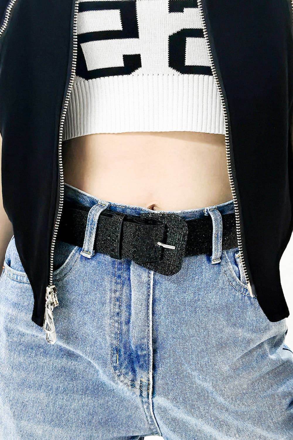 Glitter PU Leather Belt - Delanoir