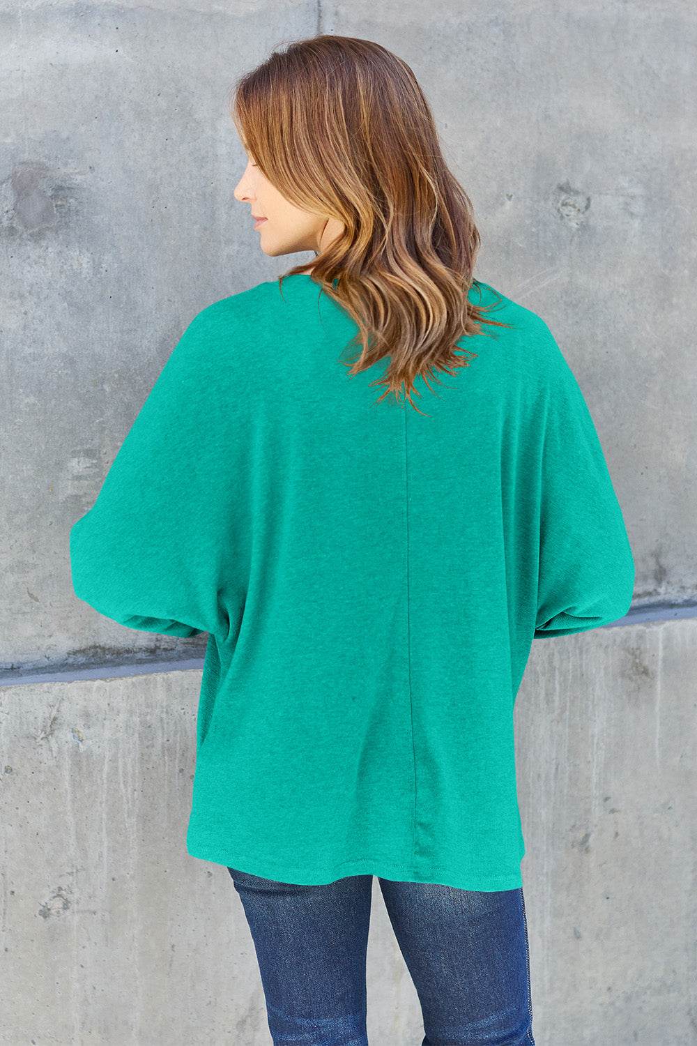 Double Take Full Size Round Neck Long Sleeve T-Shirt - Delanoir