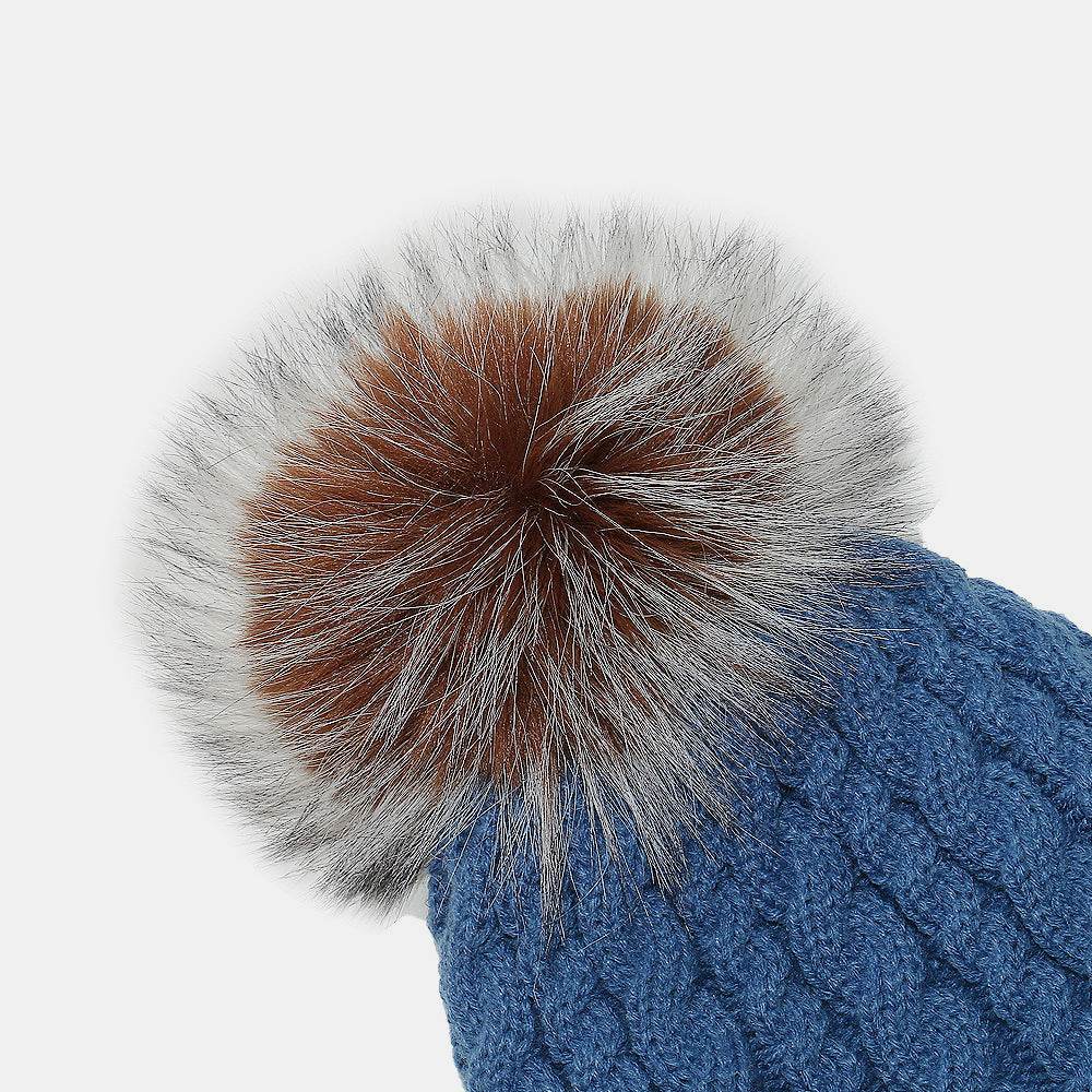 Cable Knit Winter Hat with Pompom - Delanoir