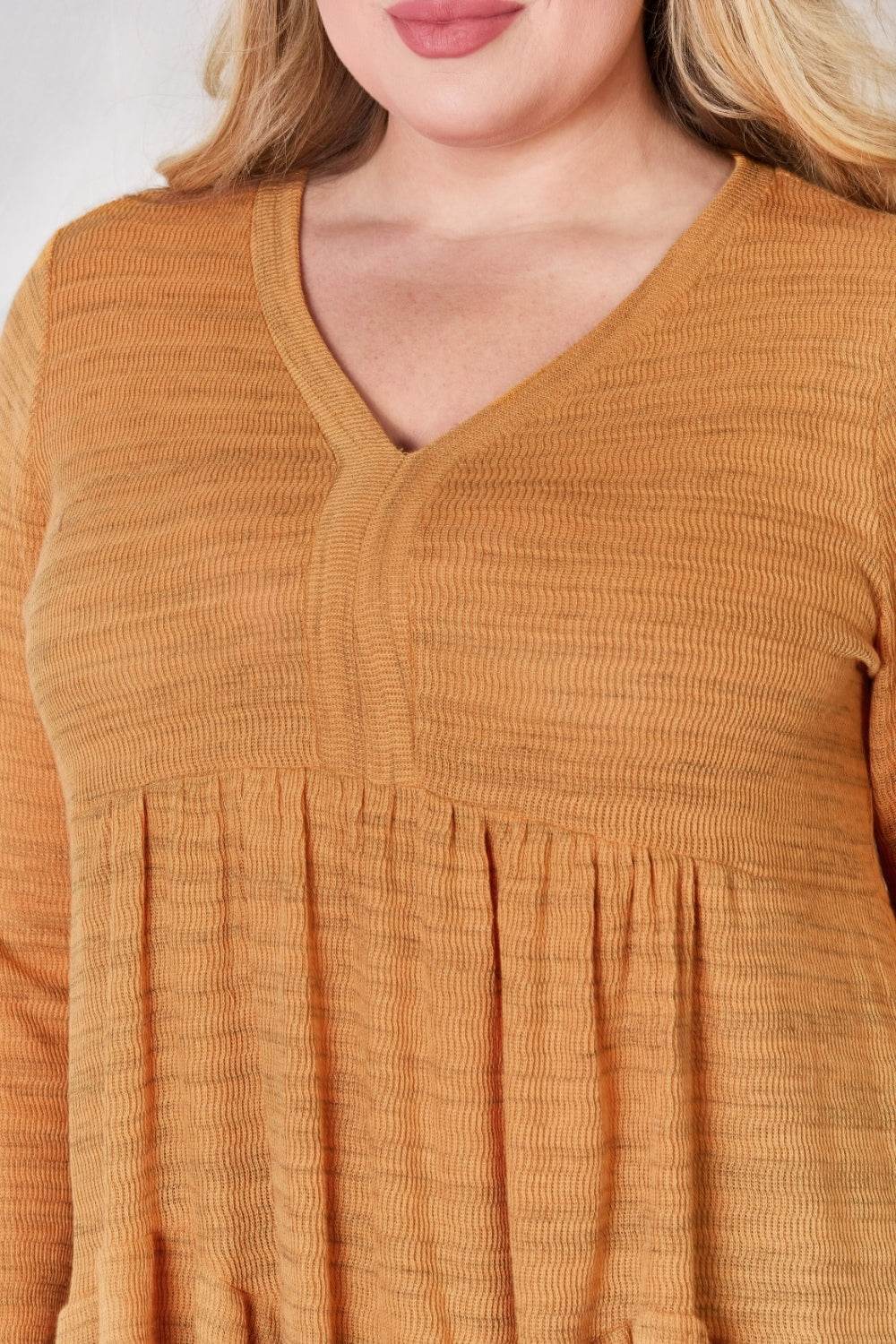 Hailey & Co Full Size V-Neck Flounce Sleeve Blouse - Delanoir