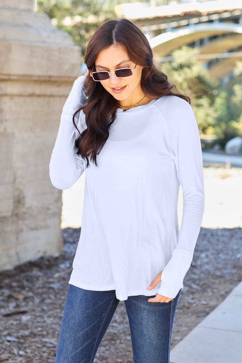 Basic Bae Full Size Round Neck Long Sleeve T-Shirt - Delanoir