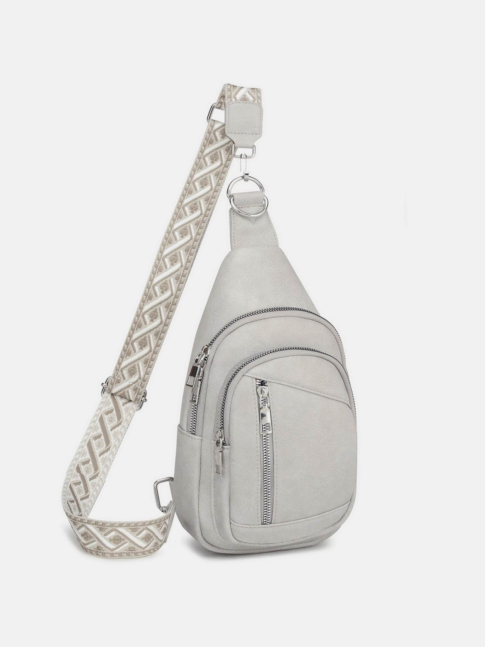 PU Leather Crossbody Bag with Two Detachable Strap - Delanoir