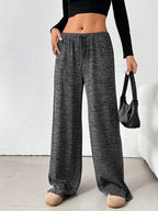 Tied Striped Wide Leg Pants - Delanoir