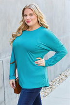 Basic Bae Full Size Round Neck Dropped Shoulder T-Shirt - Delanoir