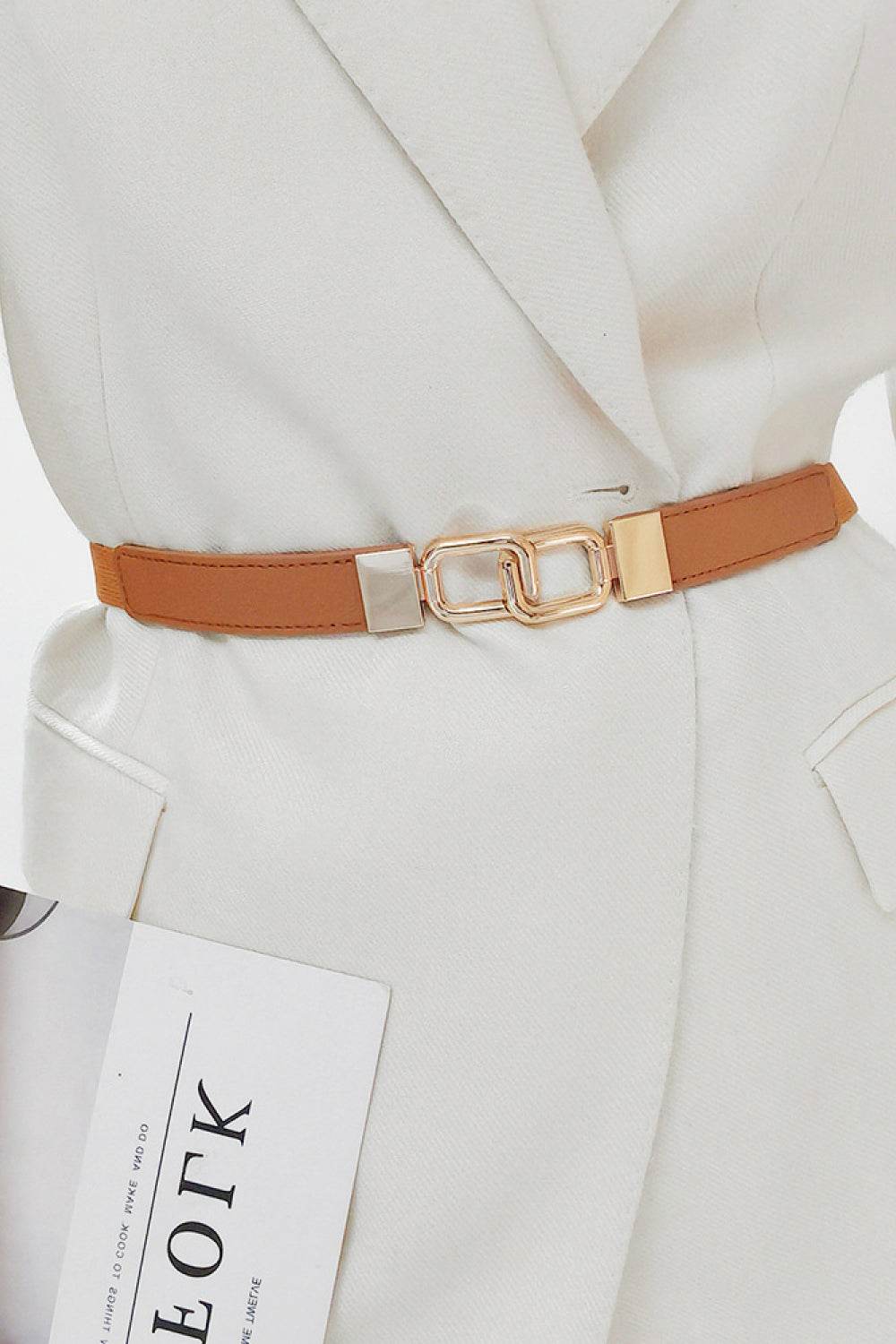 Geometric Double Buckle Elastic Belt - Delanoir