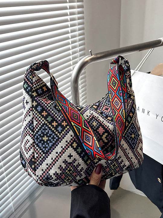 Geometric Adjustable Strap Crossbody Bag - Delanoir