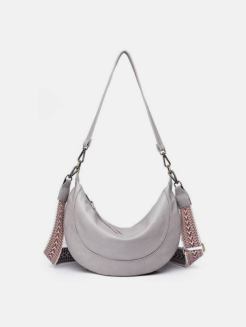 PU Leather Removable Strap Crossbody Bag - Delanoir