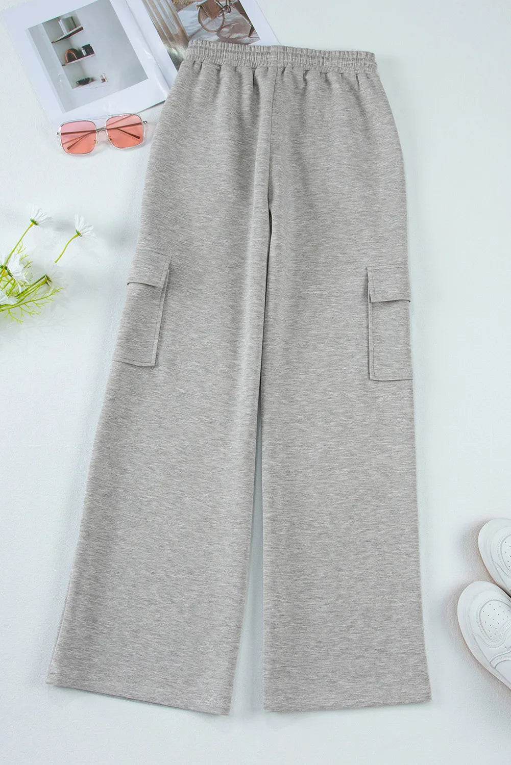 Drawstring Active Pants with Pockets - Delanoir