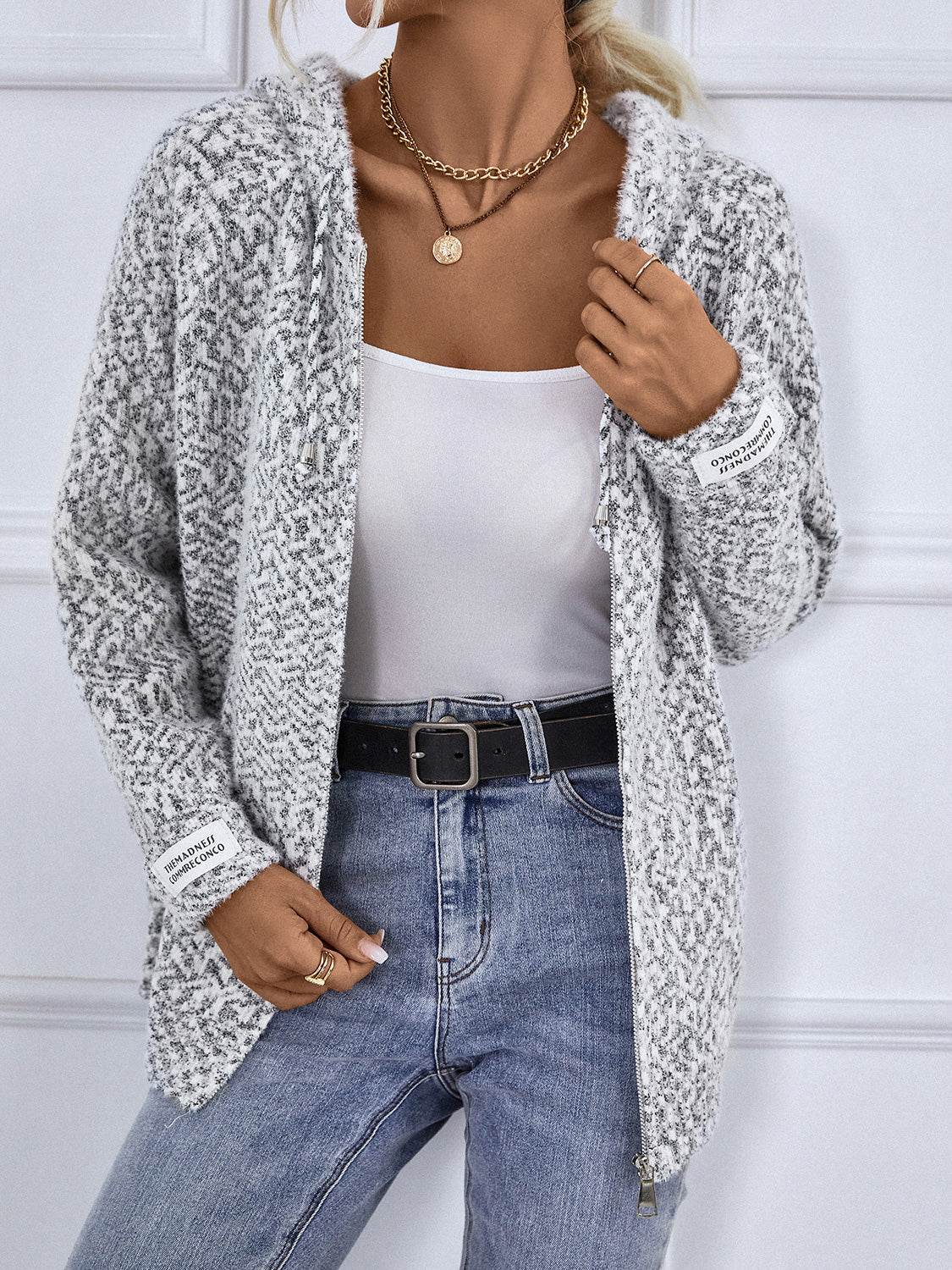 Zip-Up Hooded Sweater - Delanoir