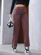 Straight Leg Jeans with Pockets - Delanoir