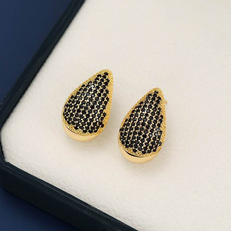 18K Gold-Plated Zircon Teardrop Earring - Delanoir