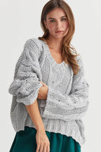 HYFVE Cable Knit V-Neck Sweater - Delanoir