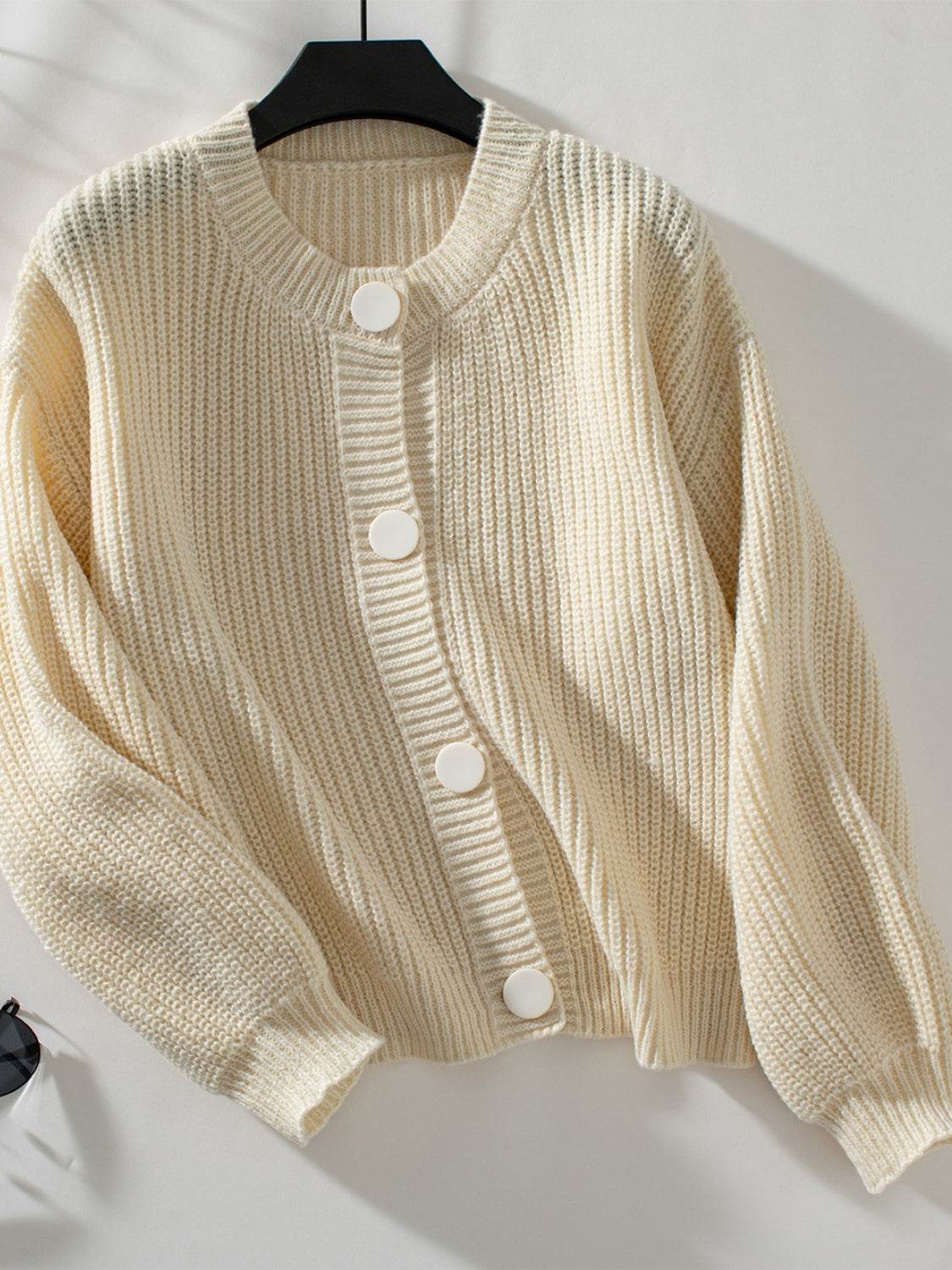 Button Down Long Sleeve Cardigan - Delanoir