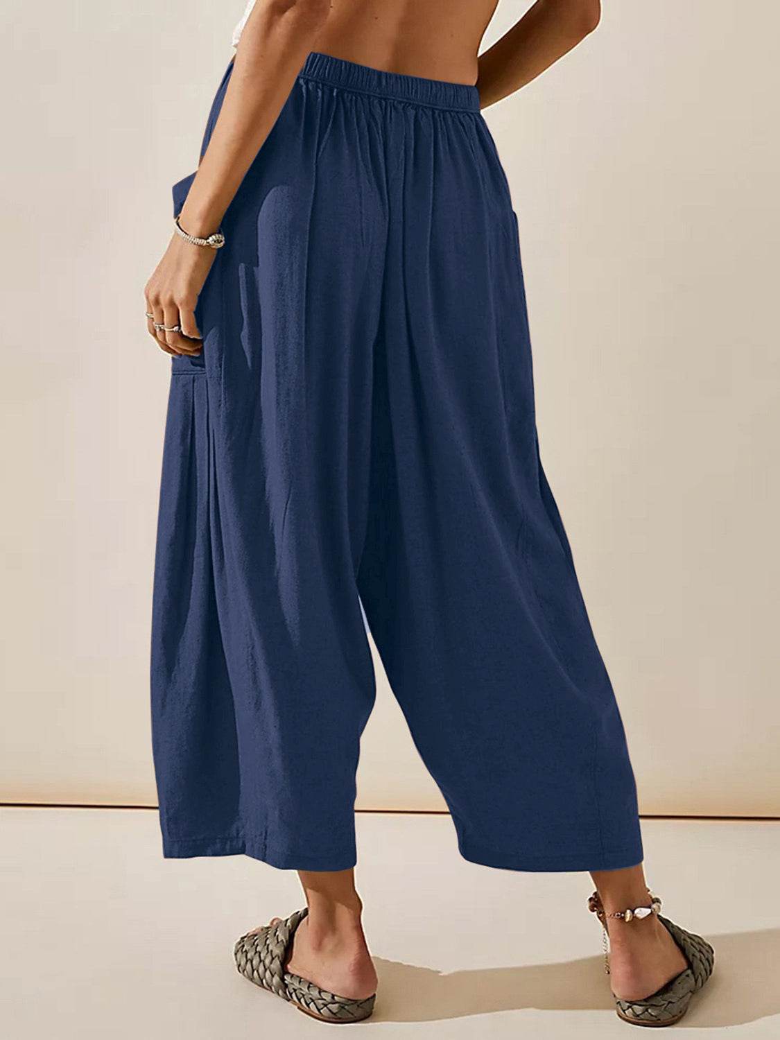 Full Size Wide Leg Pants with Pockets - Delanoir