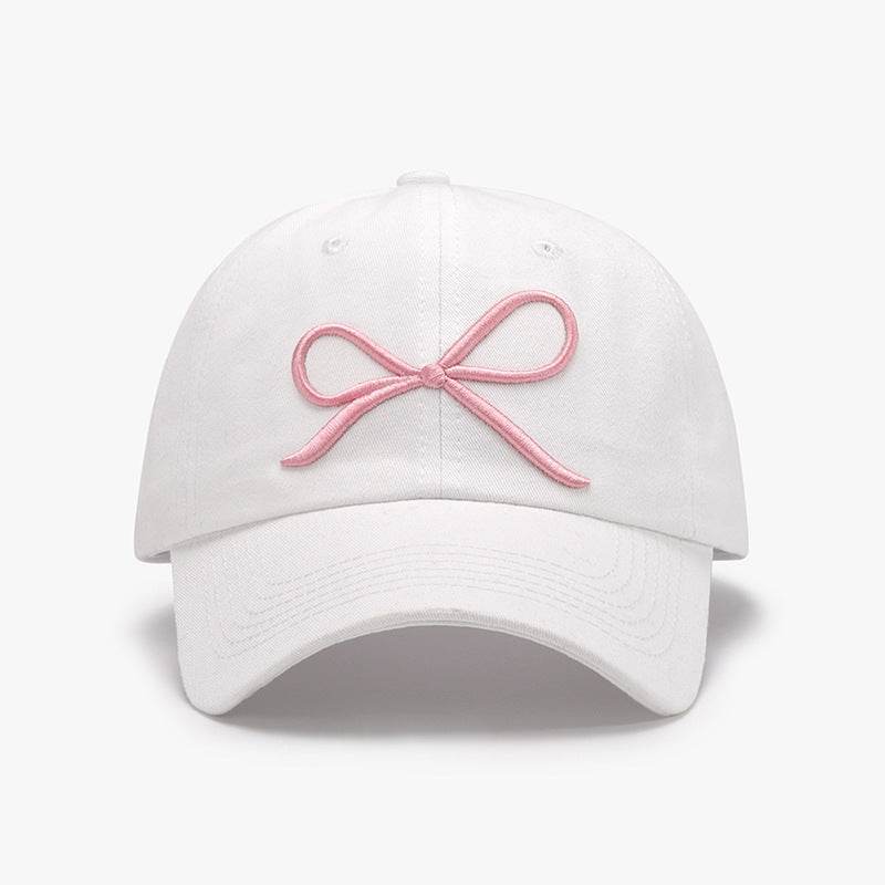 Bow Embroidered Cotton Baseball Cap - Delanoir