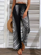 Printed Wide Leg Pants - Delanoir
