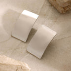 Stainless Steel Rectangle Earring - Delanoir