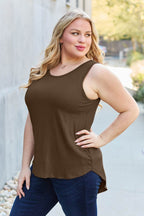 Basic Bae Full Size Round Neck Curved Hem Tank - Delanoir