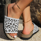 Leopard Open Toe Sandals - Delanoir
