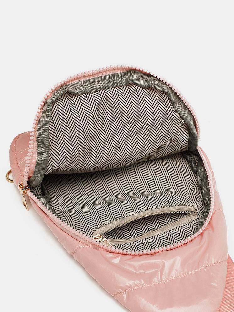 Quilted Adjustable Strap Puffy Sling Bag - Delanoir