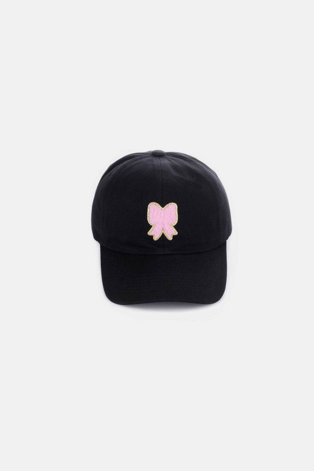 Zenana Ribbon Bow Chenille Patch Baseball Cap - Delanoir