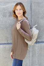 Basic Bae Full Size Round Neck Long Sleeve Top - Delanoir