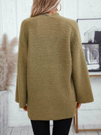Open Front Long Sleeve Cardigan - Delanoir