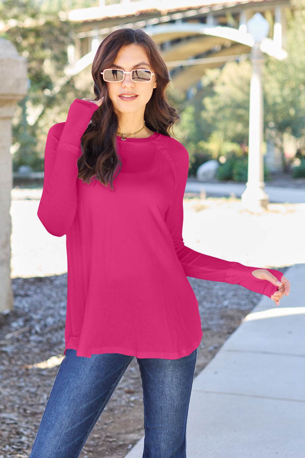 Basic Bae Full Size Round Neck Long Sleeve T-Shirt - Delanoir