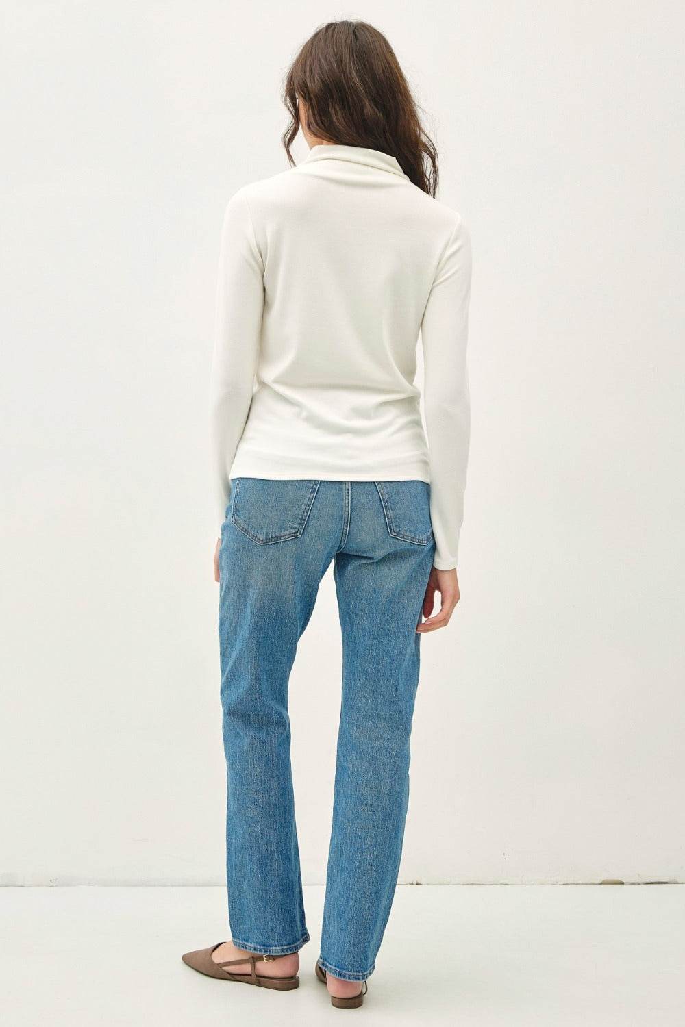 Be Cool Mock Neck Long Sleeve T-Shirt - Delanoir
