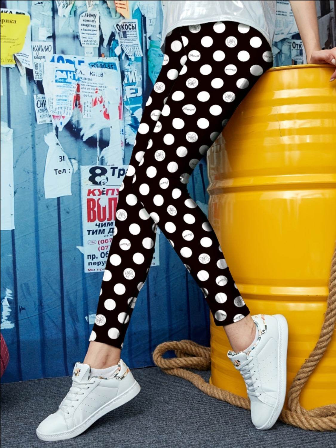 Printed High Waist Skinny Leggings - Delanoir