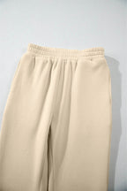 Half Snap Long Sleeve Hooded Top and Pants Set - Delanoir