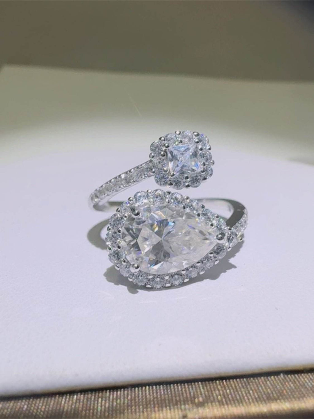 2 Carat Moissanite 925 Sterling Silver Bypass Ring - Delanoir