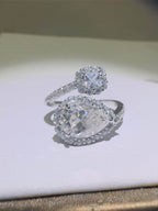 2 Carat Moissanite 925 Sterling Silver Bypass Ring - Delanoir